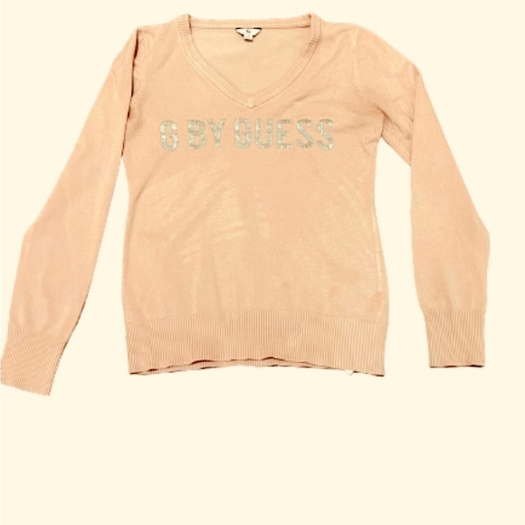 G By Guess Soft Pink V Neck Sweater‎ - Picture 1 of 3